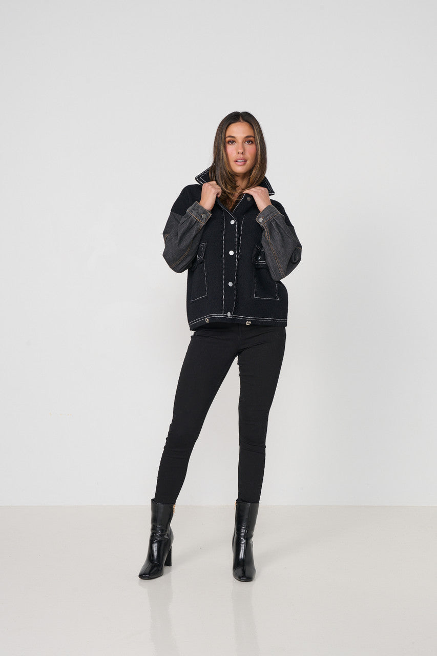 Contrast Stitch Denim Jacket