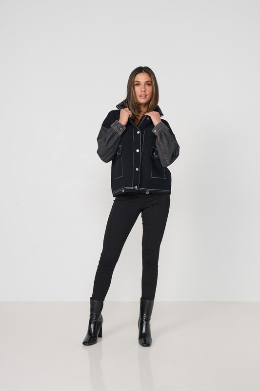 Contrast Stitch Denim Jacket