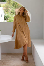 Cadillia Dress - Walnut Stripe