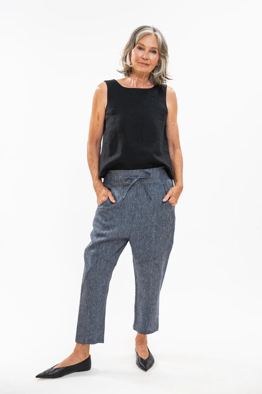 Clover Pant - Navy Pinstripe
