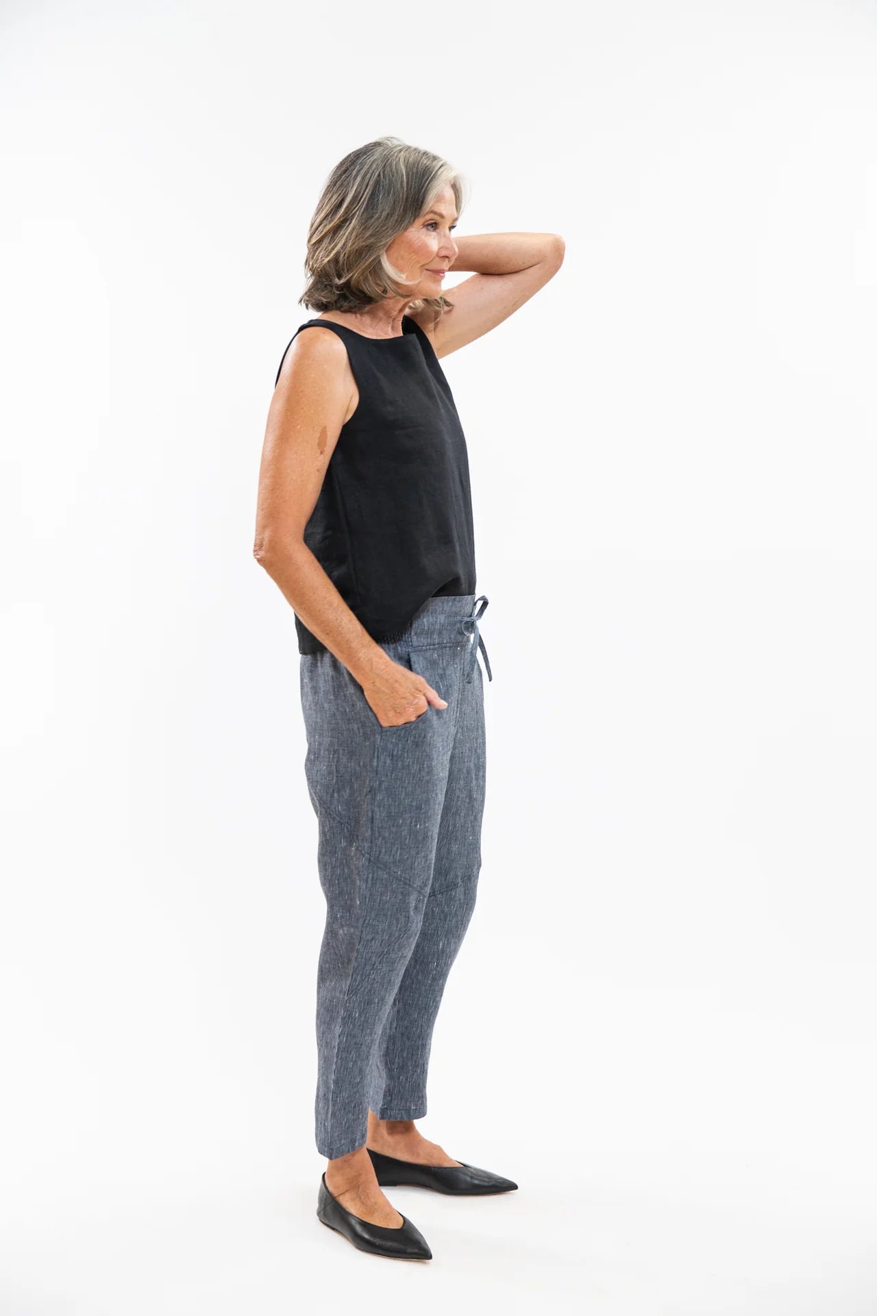 Clover Pant - Navy Pinstripe