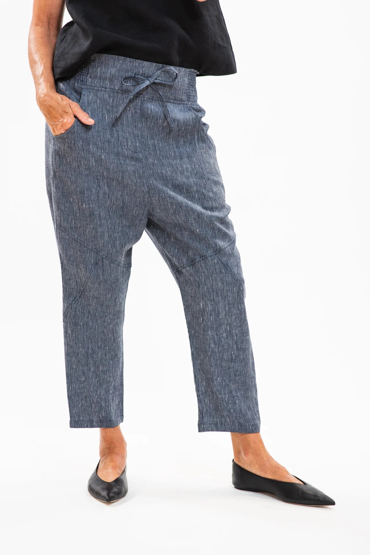 Clover Pant - Navy Pinstripe