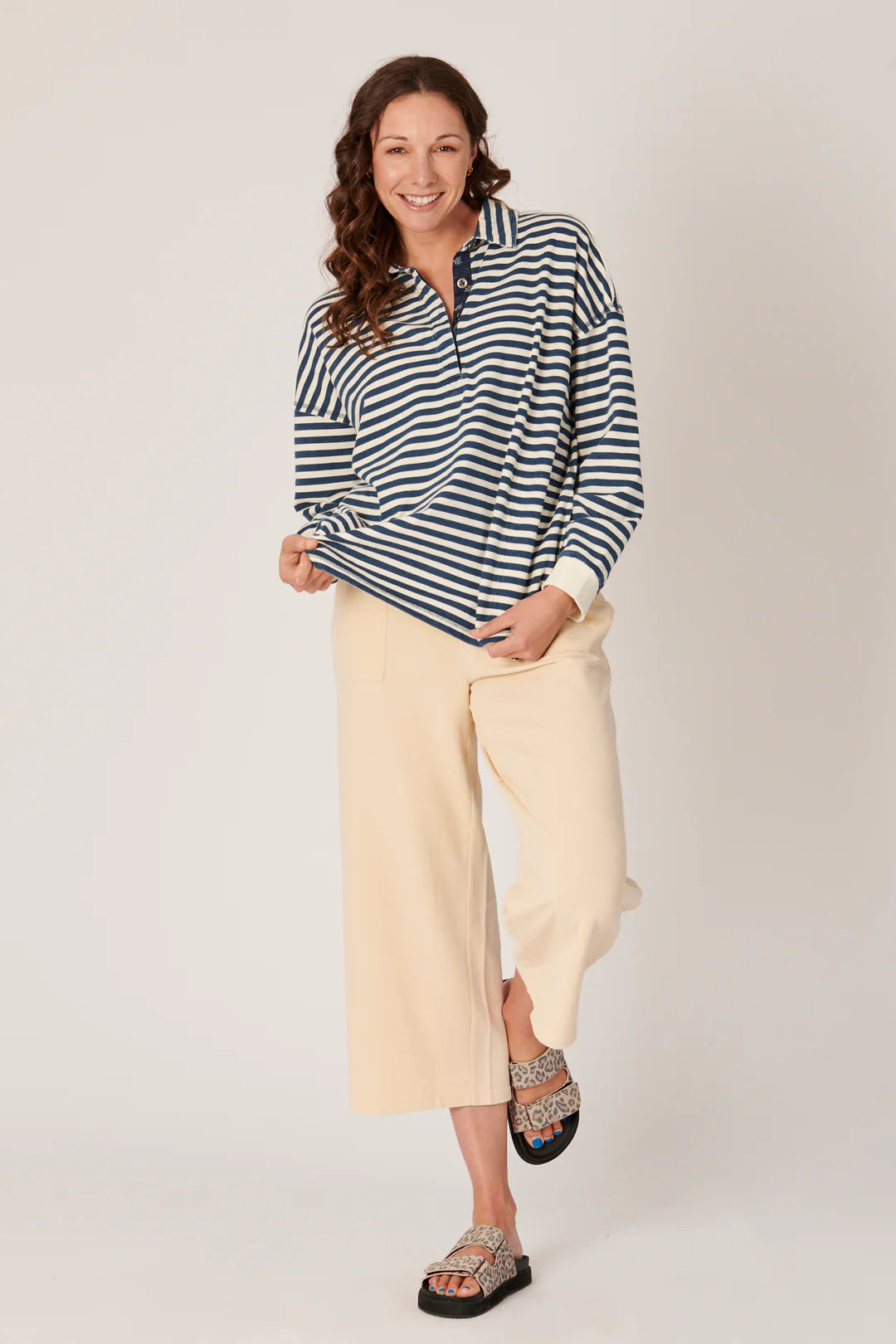 Contrast Trim Rugby - Stripe