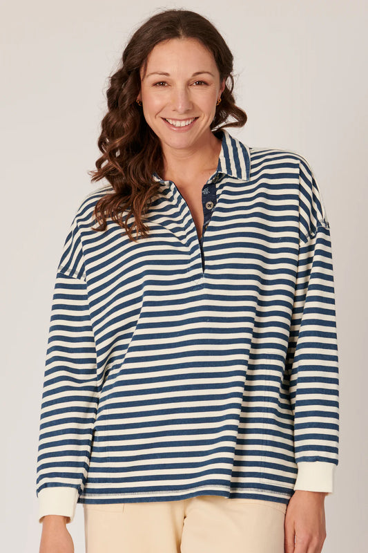 Contrast Trim Rugby - Stripe