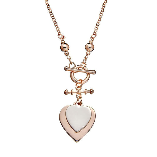 Allure Double Heart Necklace - Rose Gold