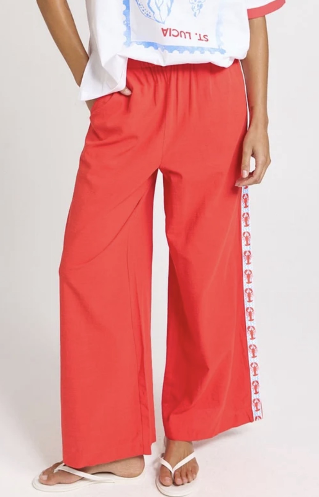 Sable Wide Leg Pant - Red