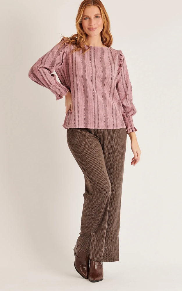Frill Sleeve Blouse - Dusty Pink