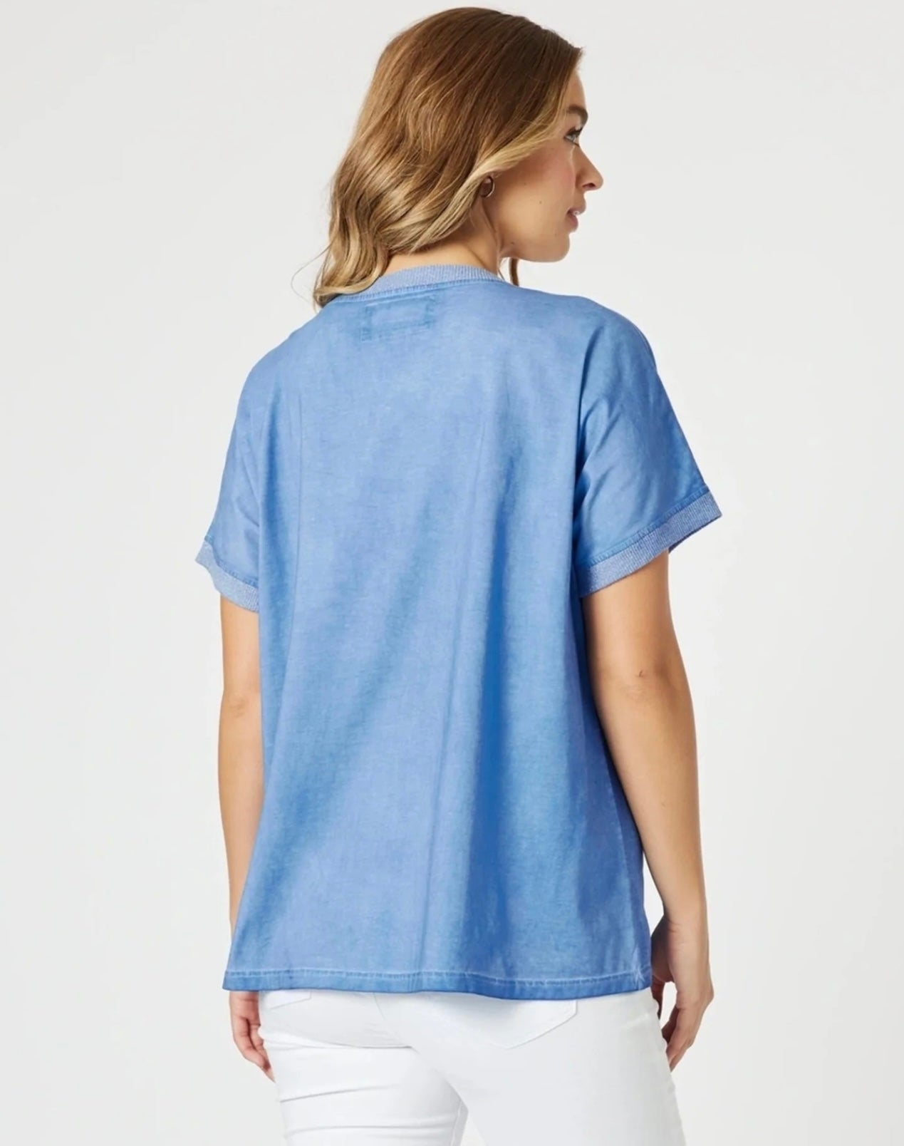 Sienna Tee- Washed Blue