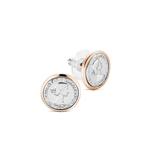 Coin Studs - Rose Gold/Silver
