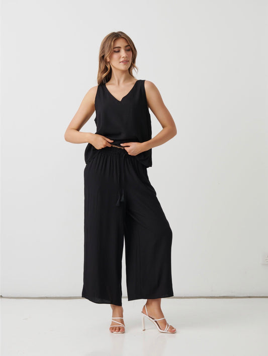 Holmes & Fallon Elastic Waist Pant - Black