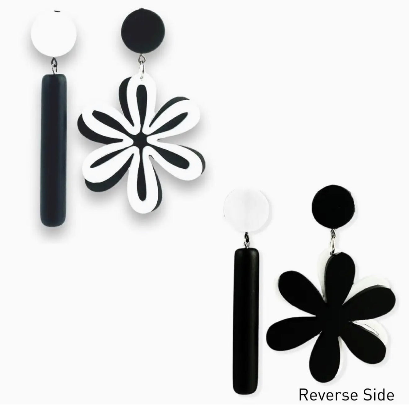 Frank Ideas Asymmetric Flower Earrings