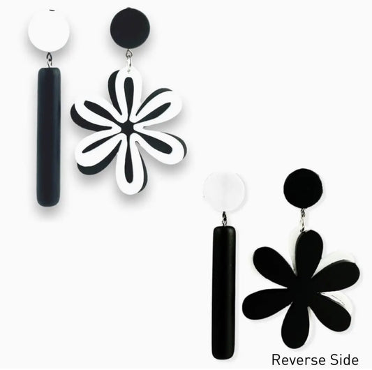 Frank Ideas Asymmetric Flower Earrings