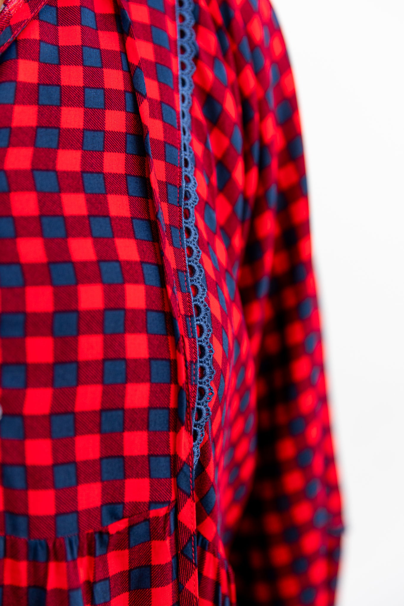 The Wren Dress - Navy & Red Check