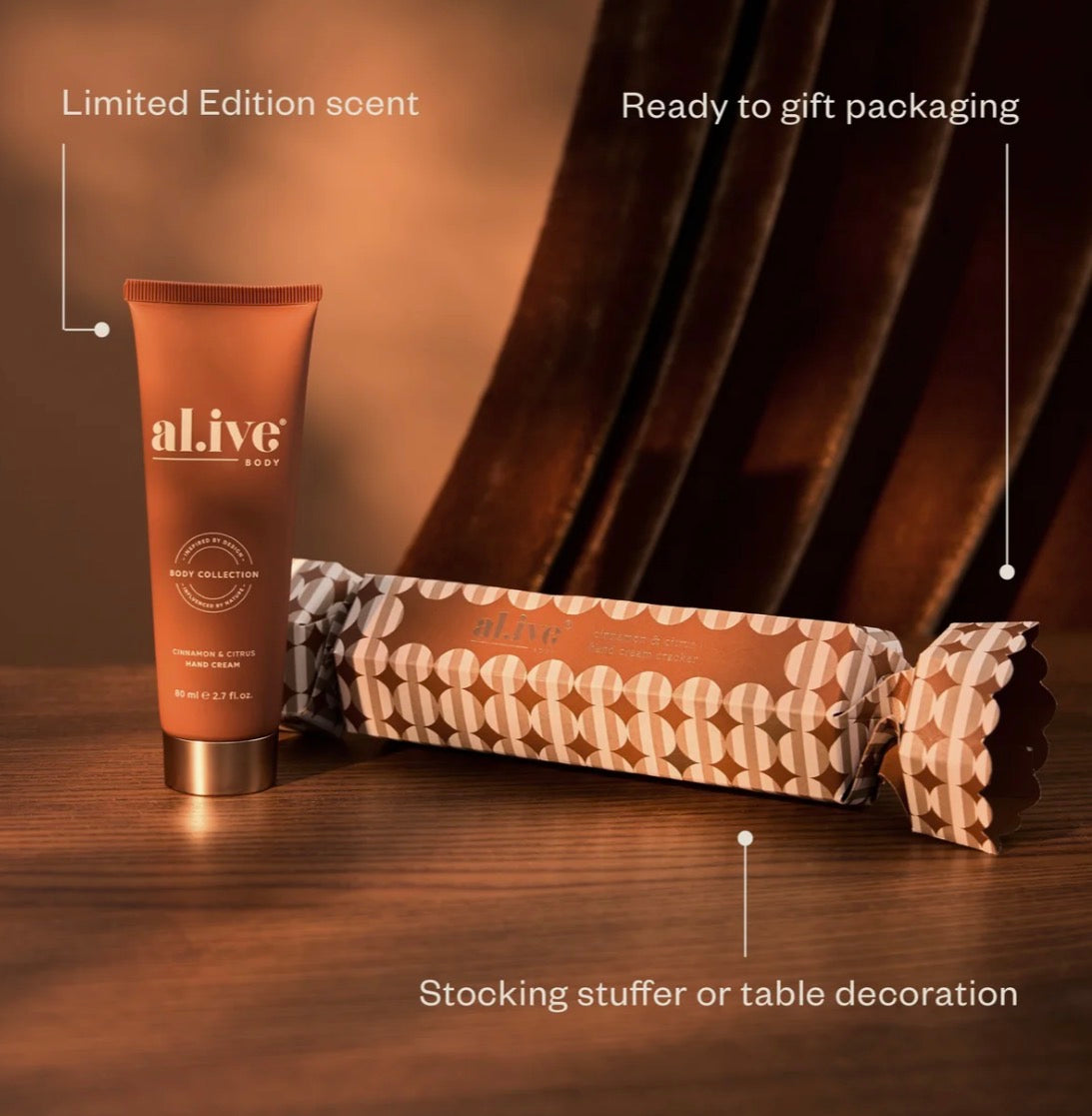 Alive Body Hand Cream Cracker - Cinnamon & Citrus
