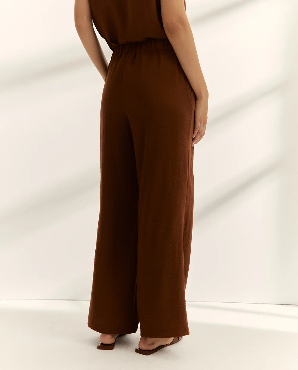 Paz Torras - Elastic Waist Trouser Brown