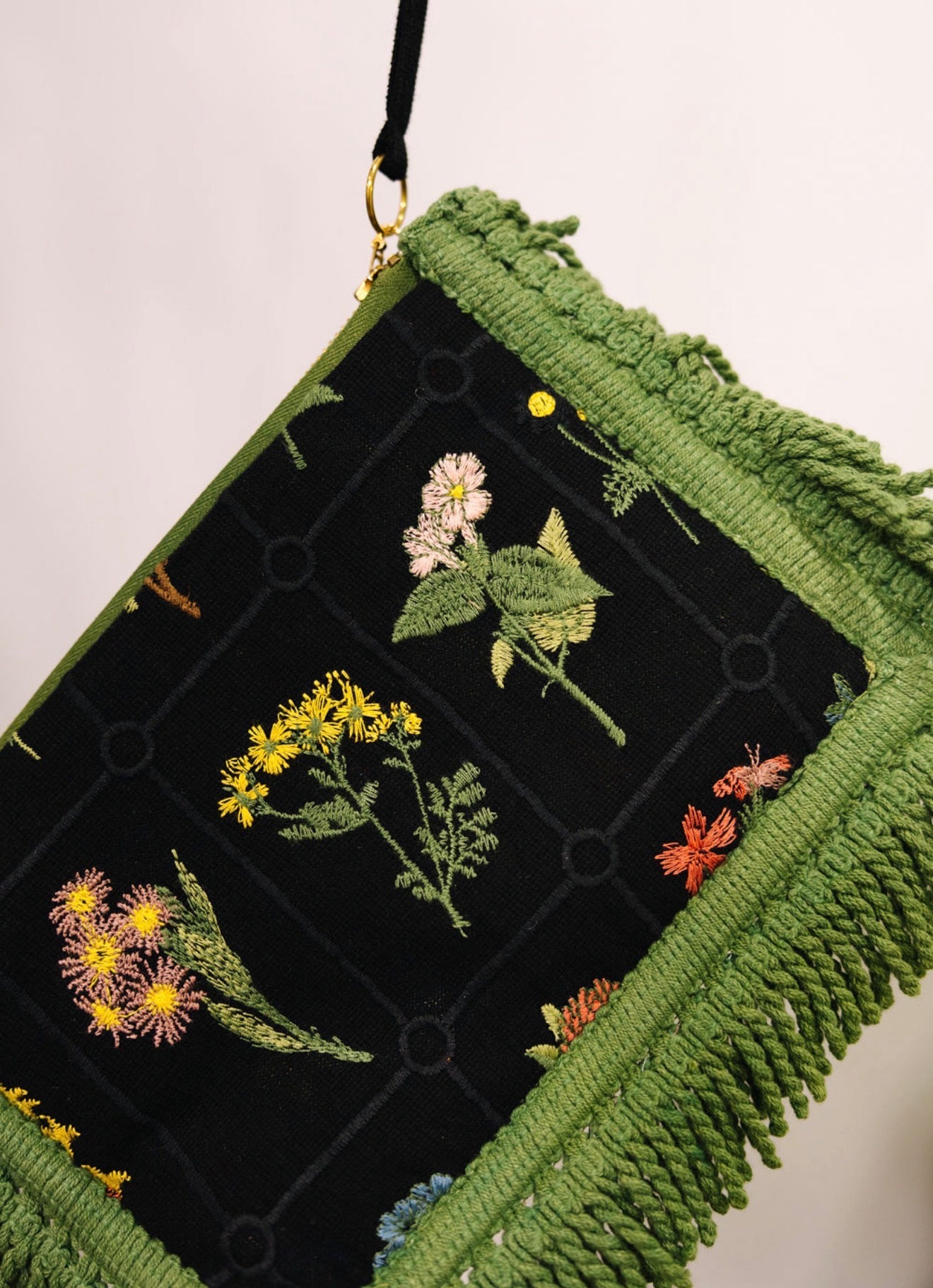 Emily Lovelock - Black Floral Pouchette