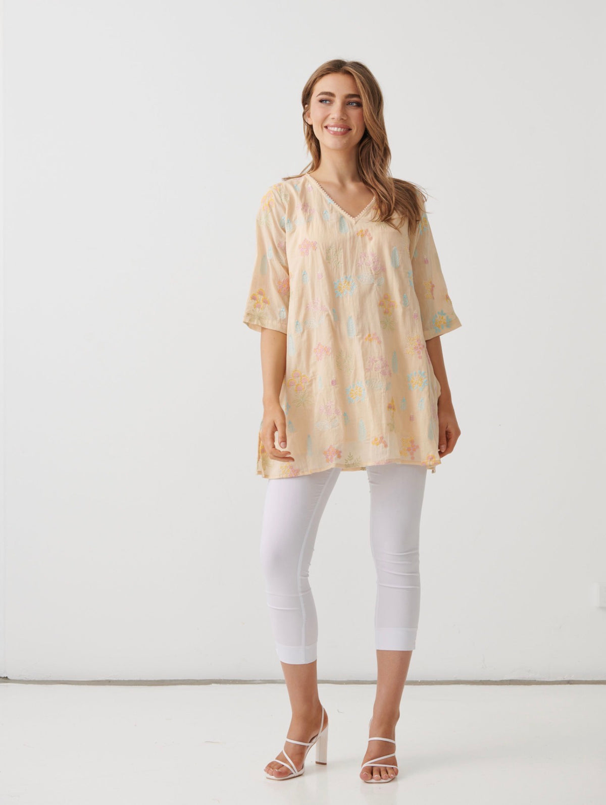 Holmes & Fallon Bouquet Embroided Tunic