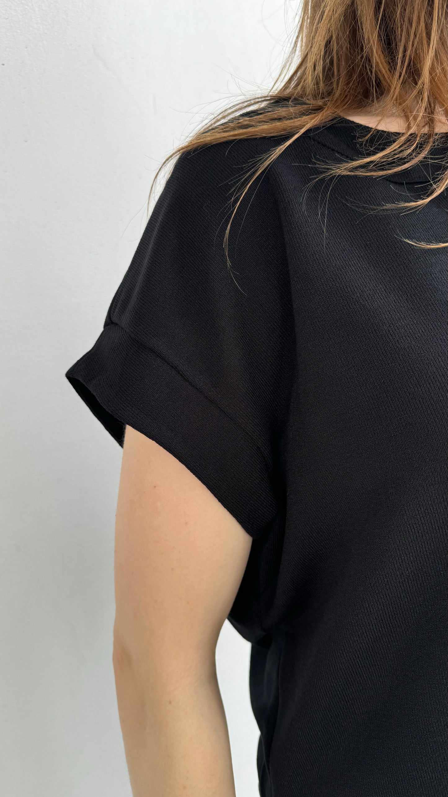Paz Torras Mandarin Collared Tshirt - Black