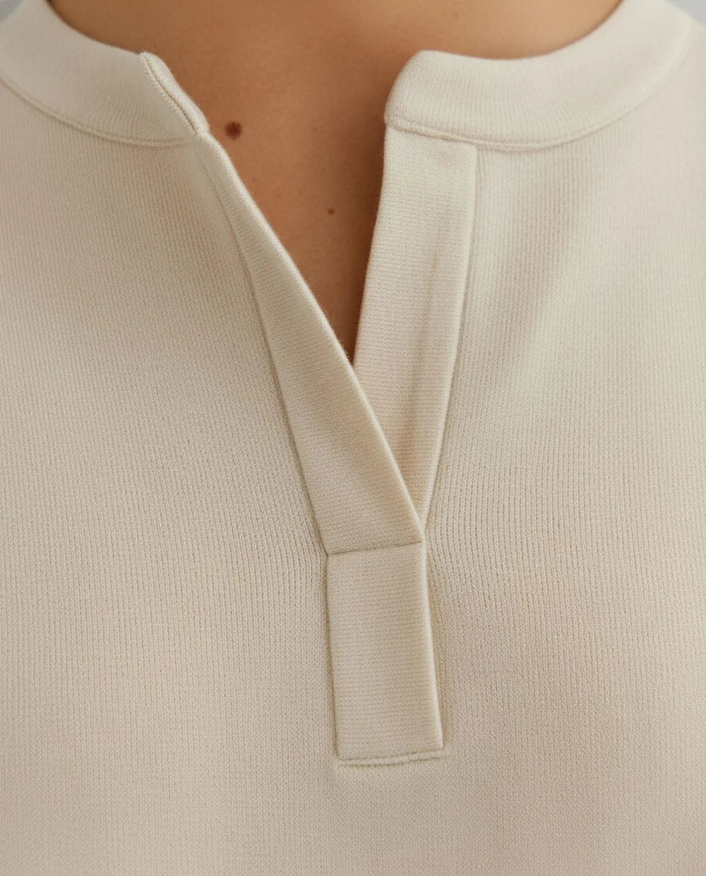 Paz Torras Mandarin Collared Tshirt - White