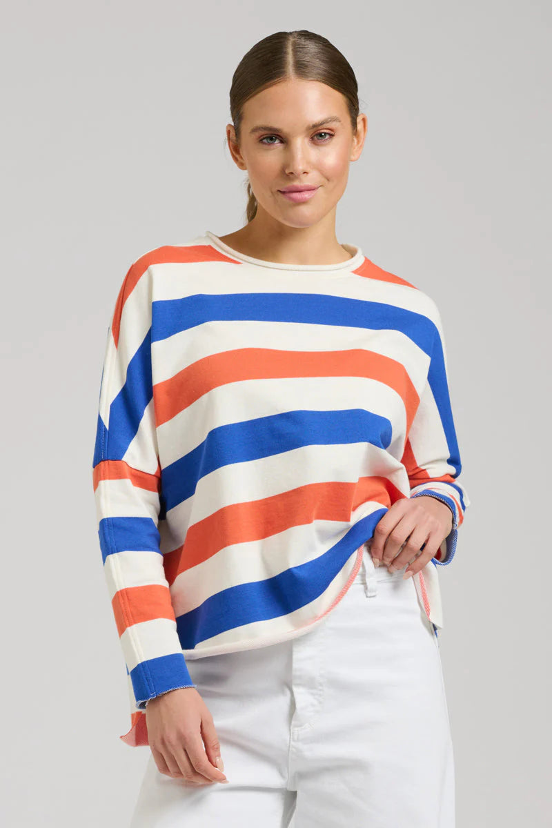 Raw Sweatshirt - Royal Blue/Orange
