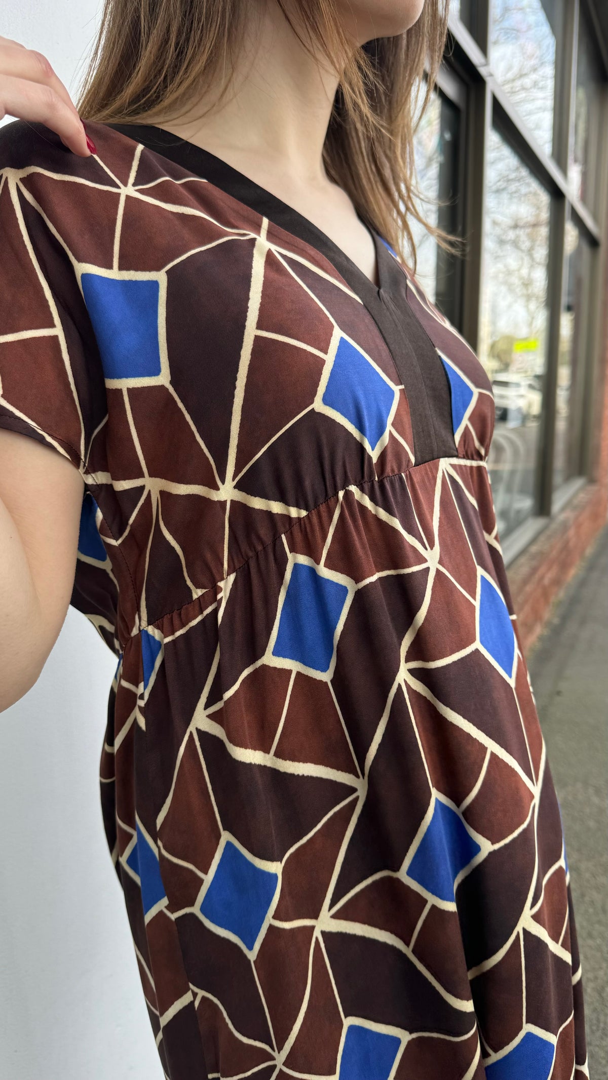 Paz Torras - Printed Dress Blue/Brown