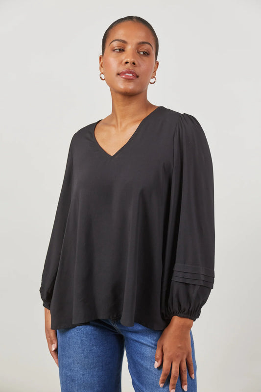 Euphoria V Blouse - Onyx