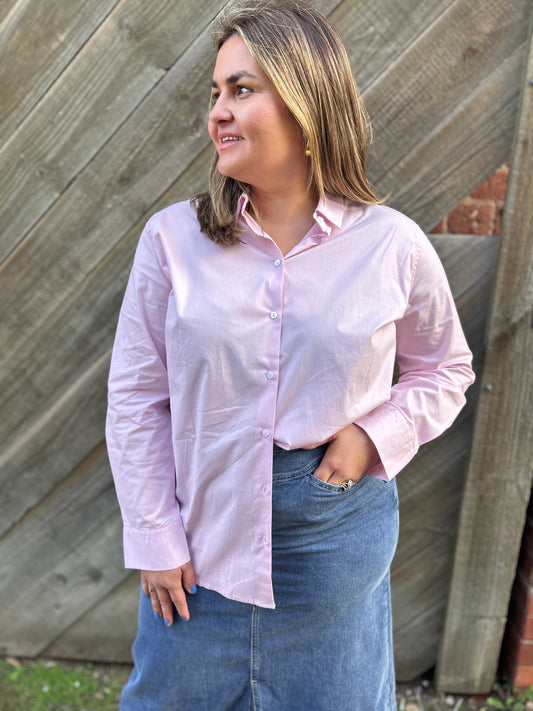 Classic Cotton Shirt - Pale Pink