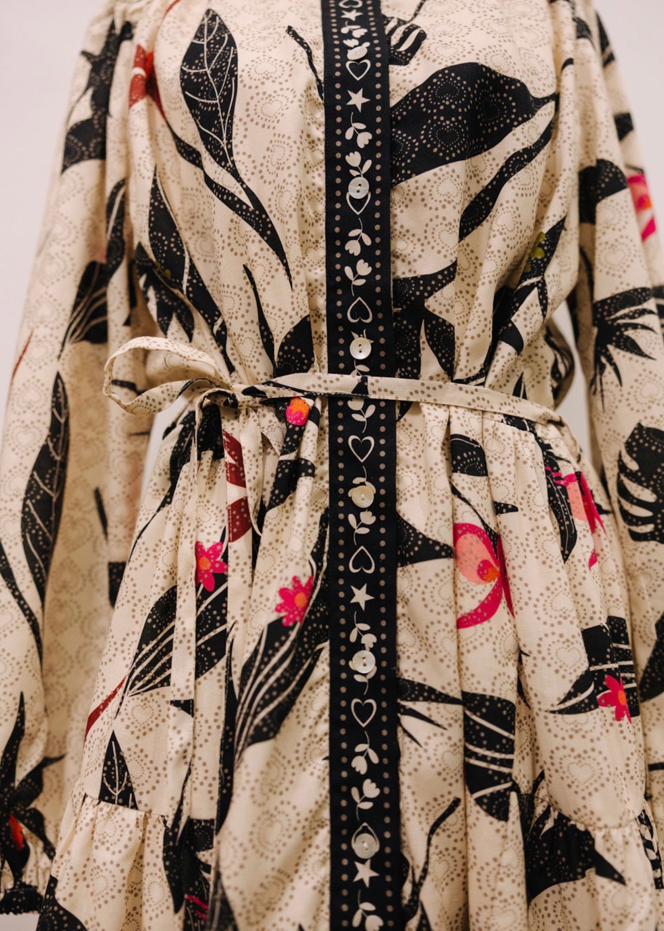 Emily Love Lock Emery Print Dress Ivory