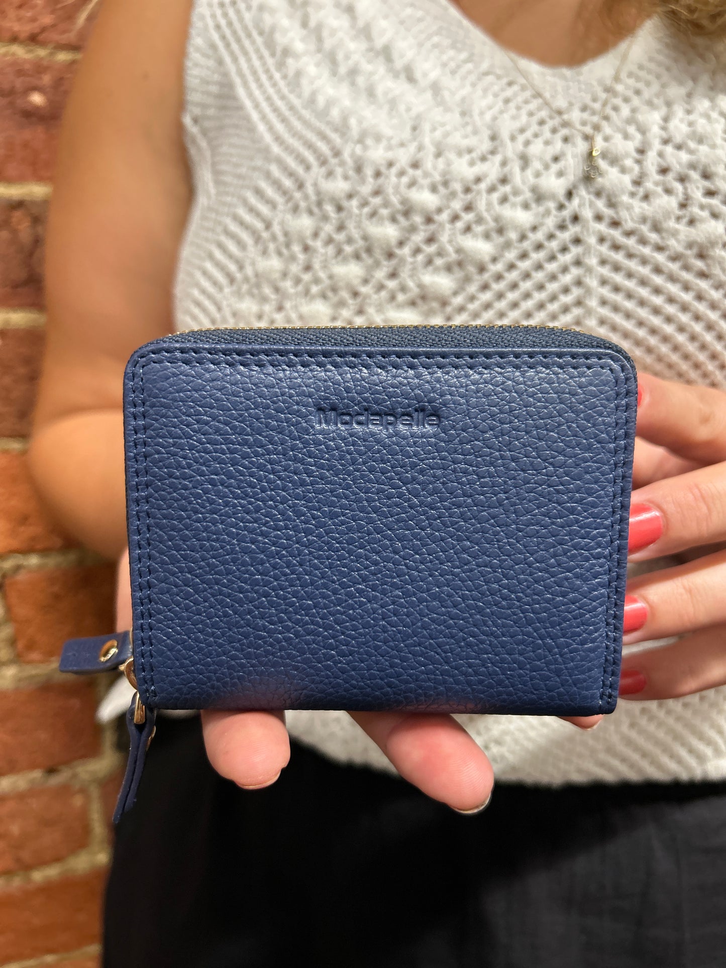 Multi Compartment Zip Coin Purse - Navy