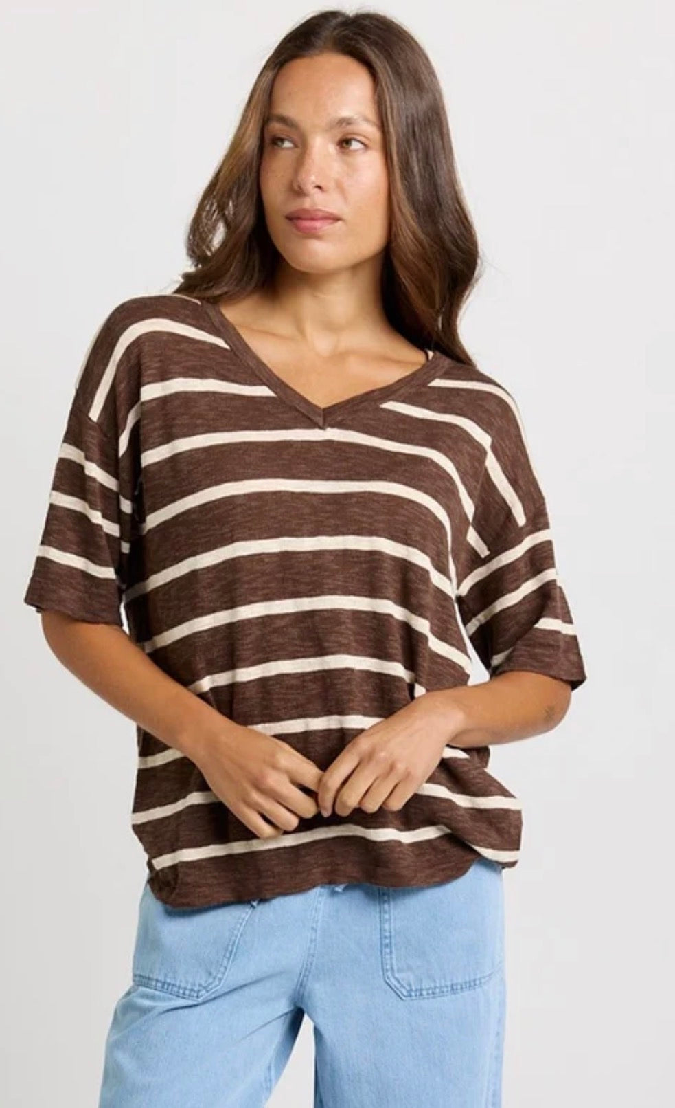 Aries Vneck Top - Choc