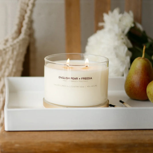 English Pear & Freesia Gold Lid Soy Candle