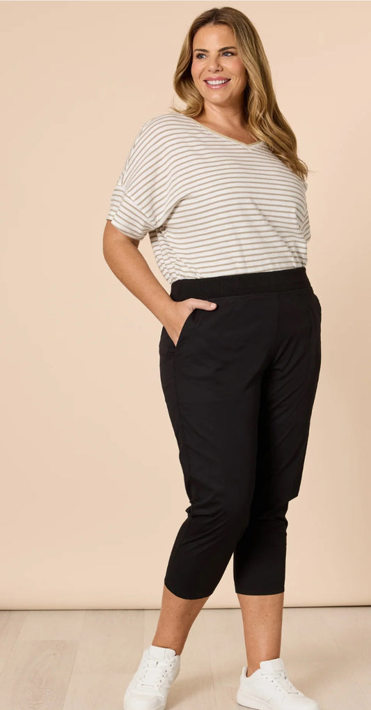Santorini Cotton Pant- Black