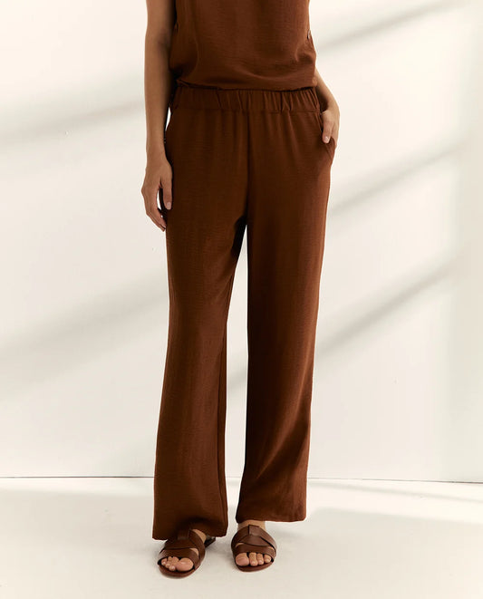 Paz Torras - Elastic Waist Trouser Brown