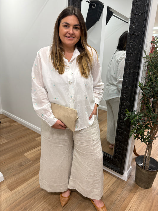 White Embroidered Shirt