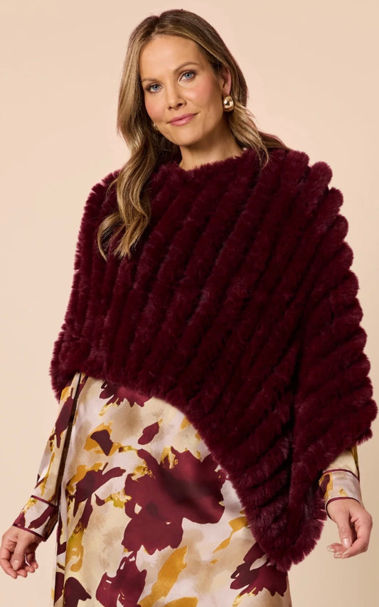 Roma Faux Poncho- Shiraz