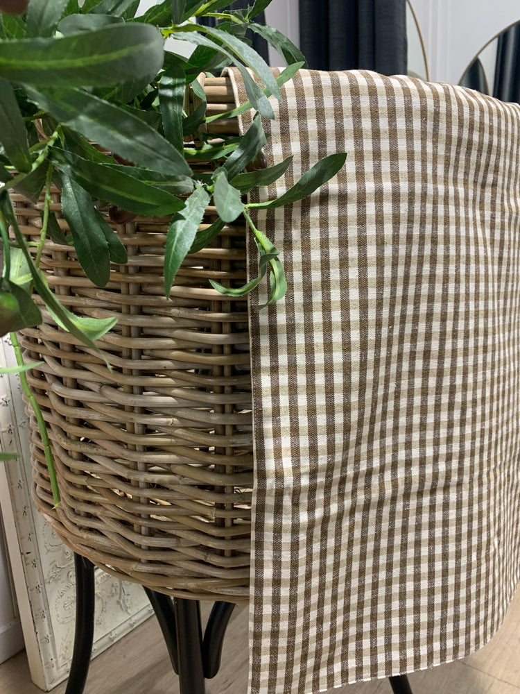 
            
                Load image into Gallery viewer, Raine &amp;amp; Humble Table Runner - Earthbrown Gingham
            
        