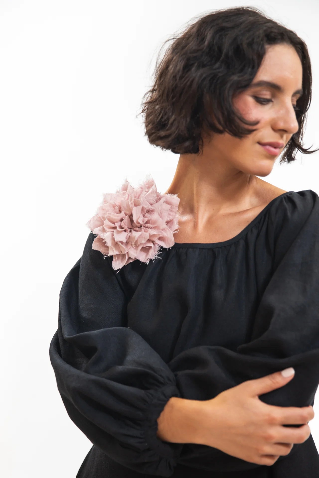 Fabric Flower Brooch- Iced Vovo