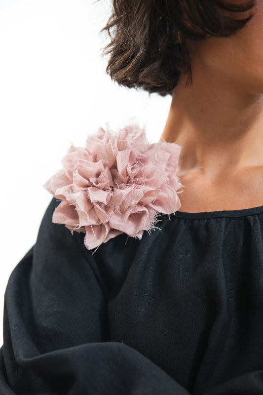 Fabric Flower Brooch- Iced Vovo