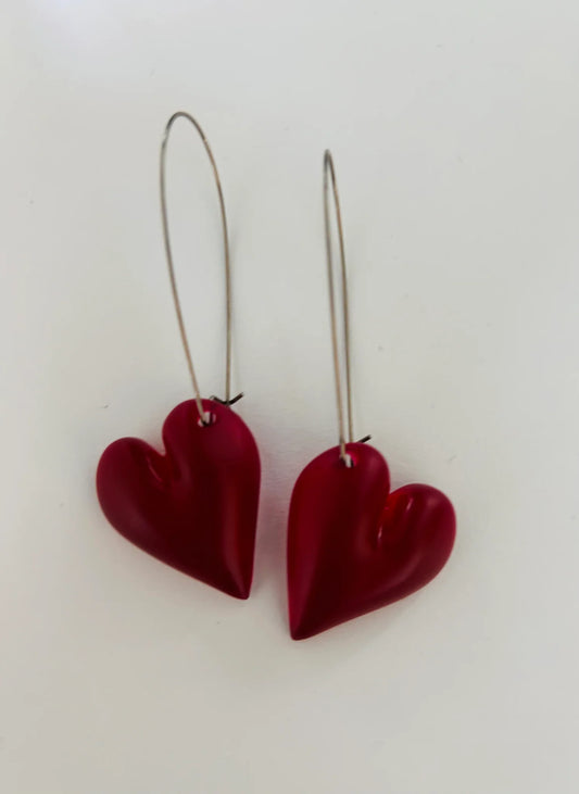 Heart On Wire Erring- Burgandy