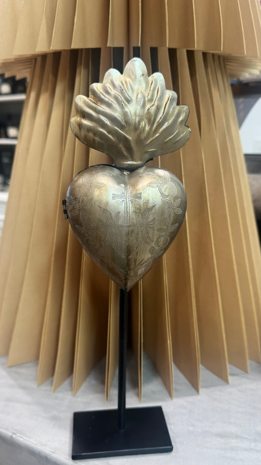 Milagro Heart Decor on Black Base