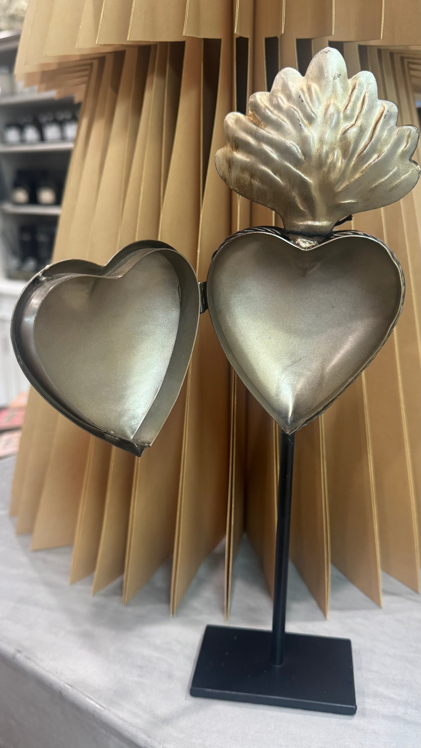 Milagro Heart Decor on Black Base