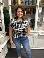 Printed Bamboo Top - Black/White