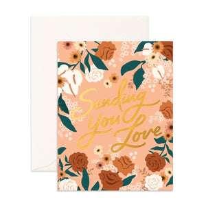 Fox & Fallow Greeting Card - Sending Love Bella Rose