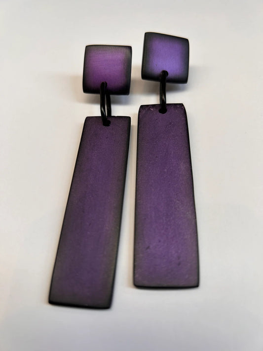 Geo Earrings - Iridescent Purple