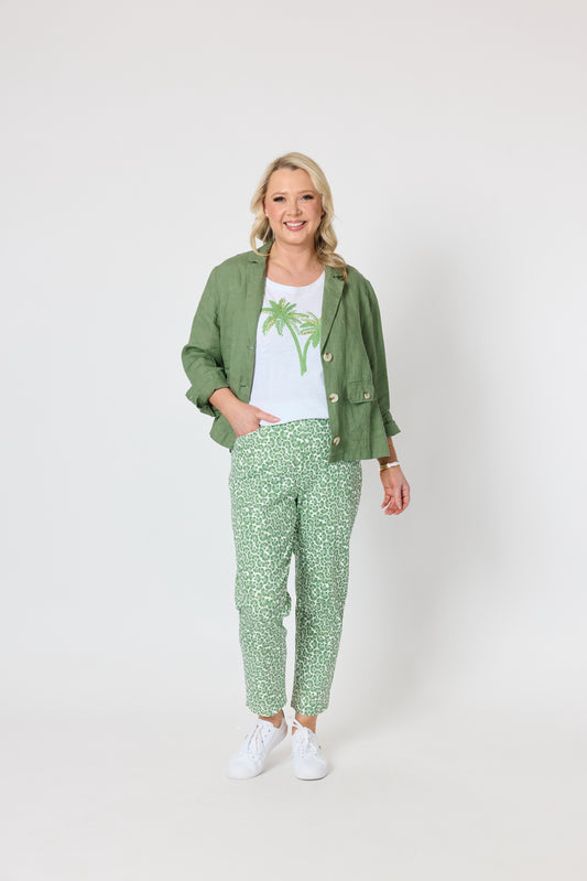 Oasis Print Pant - Fern