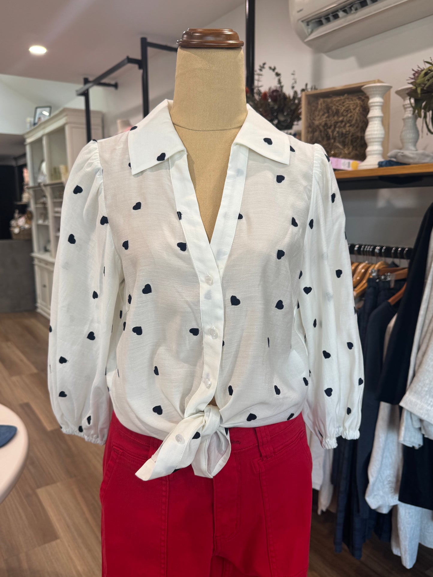 Charlie Shirt - Navy Hearts
