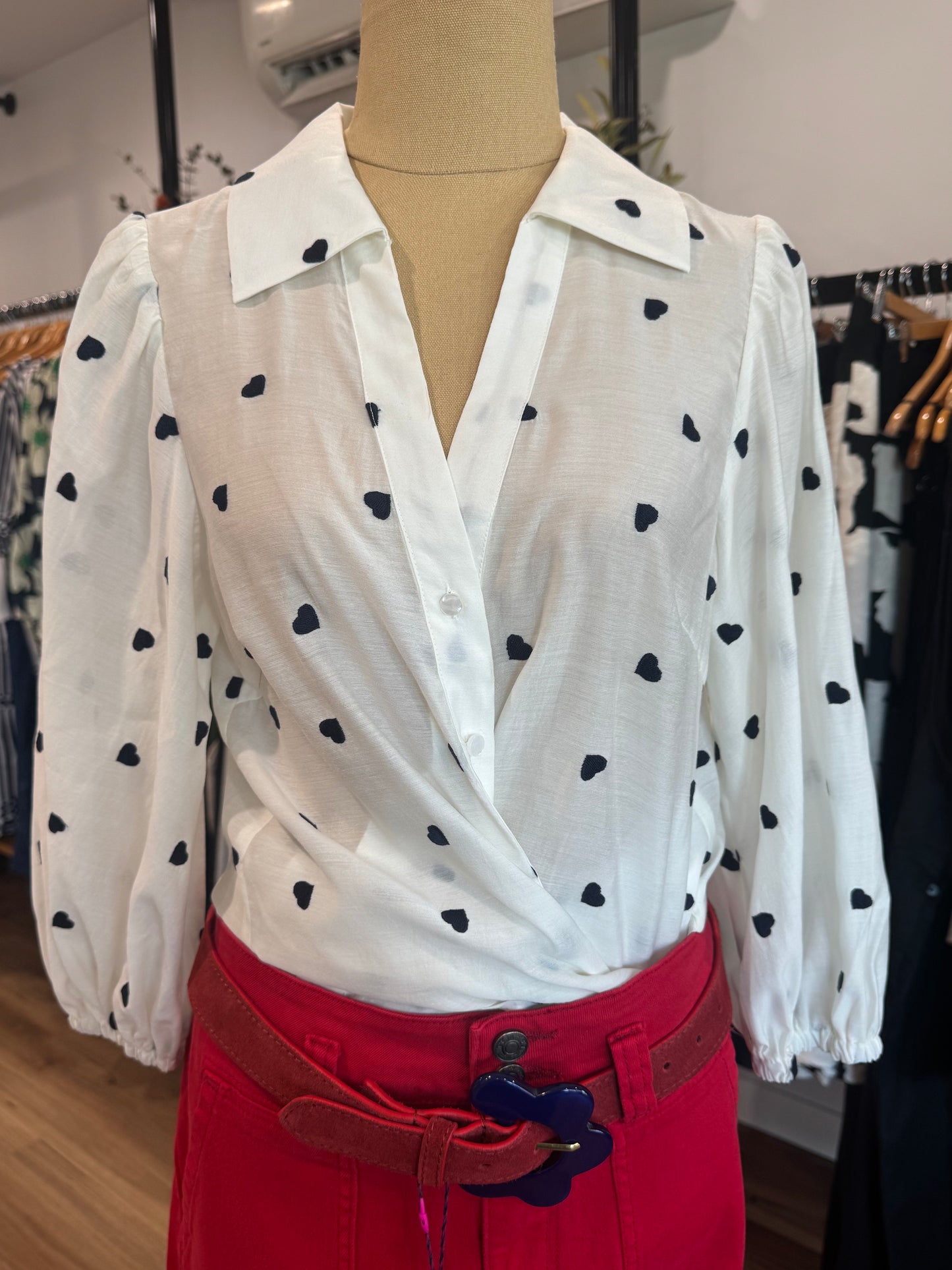 Charlie Shirt - Navy Hearts