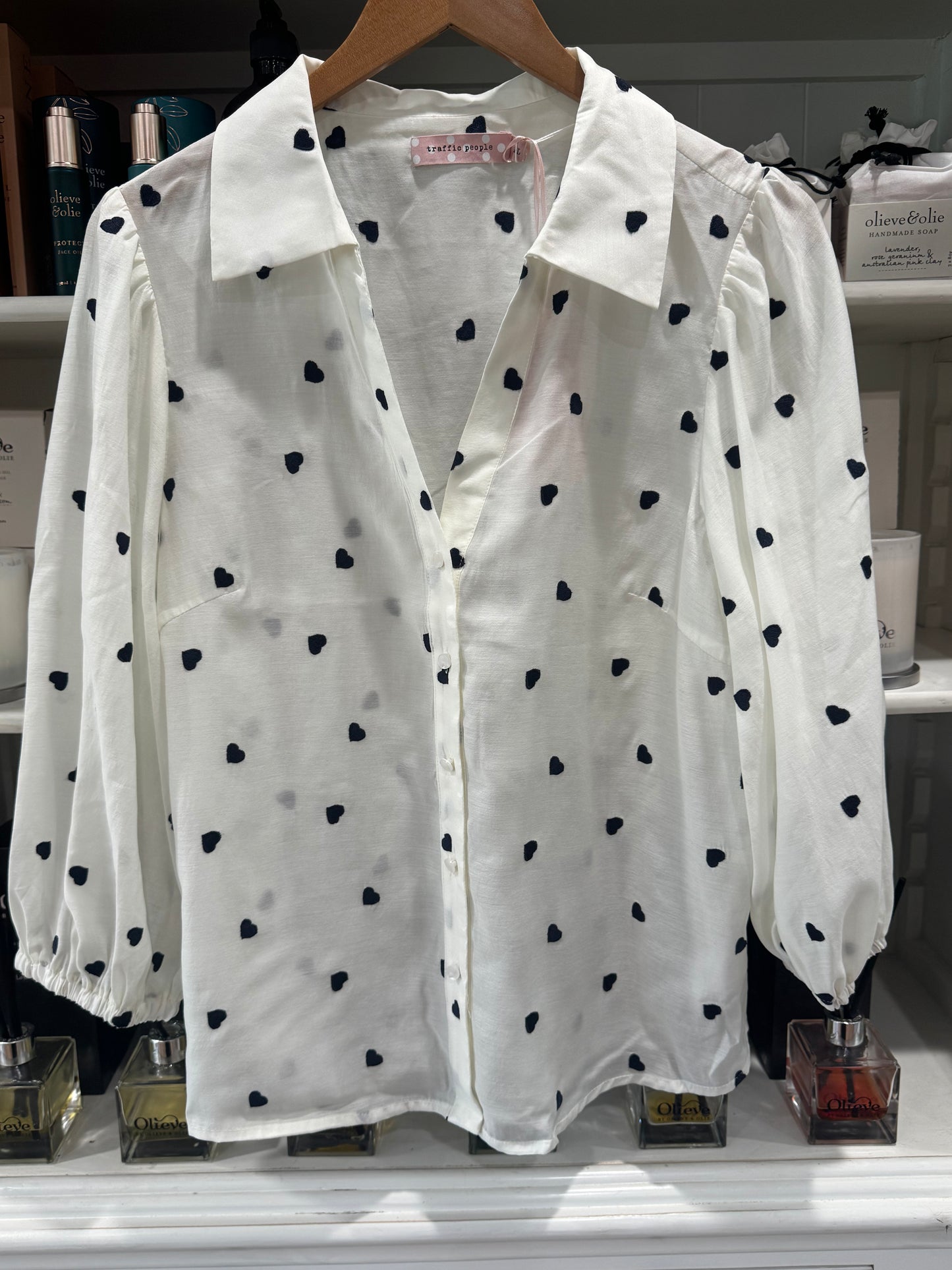 Charlie Shirt - Navy Hearts
