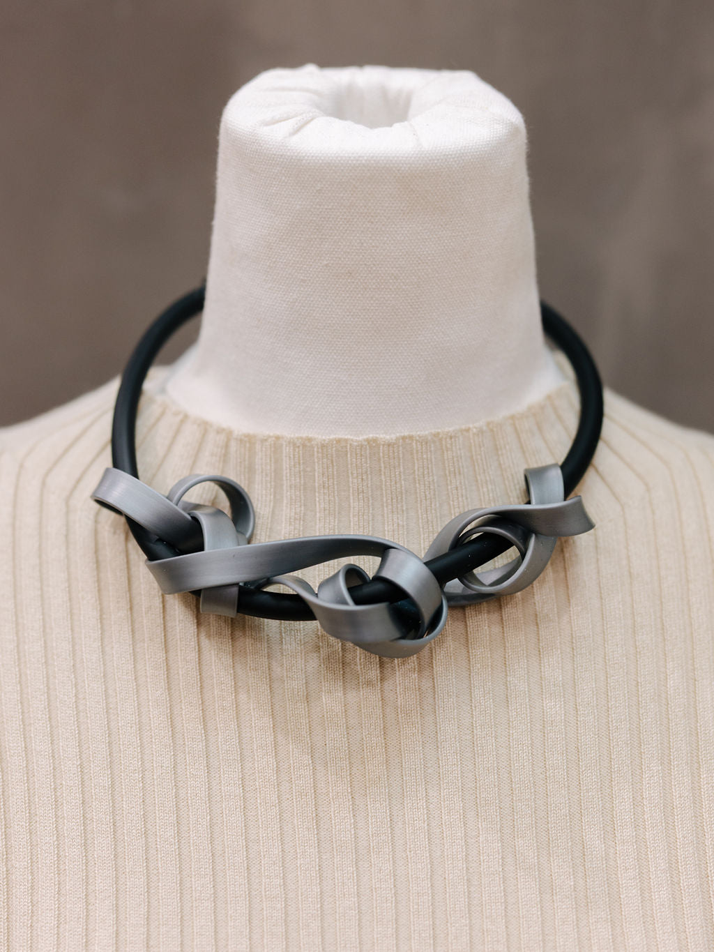 Frank Ideas Rubber Tangled Necklace - Silver