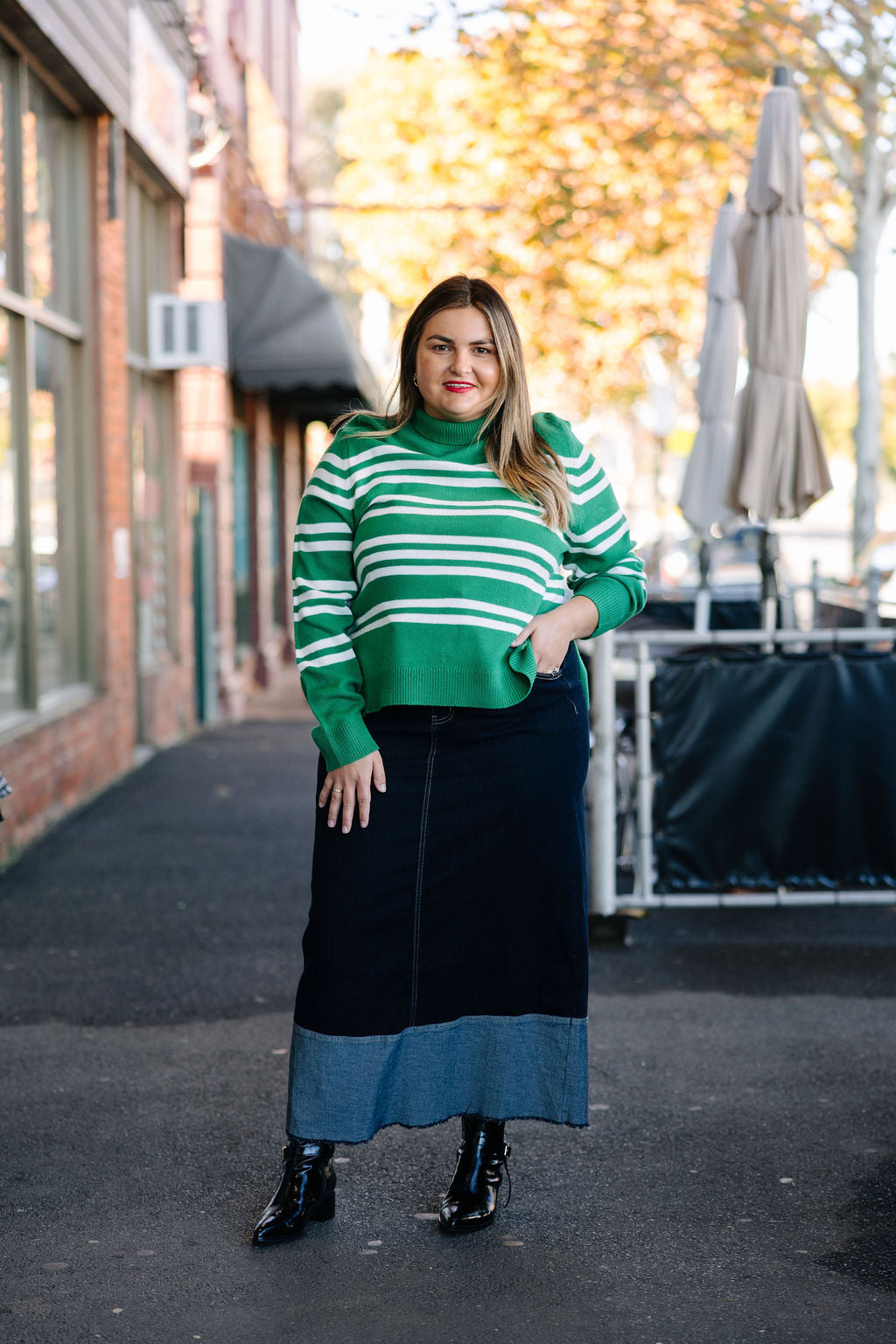 Contrast Cuff Skirt